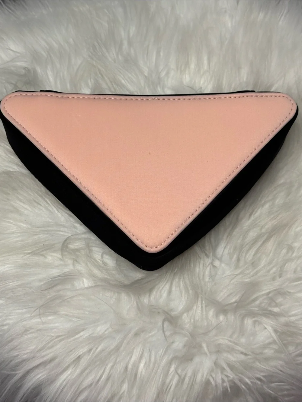 New Arrivals! Prada Beauty Pale Pink & Black Triangular Cosmetic Case .